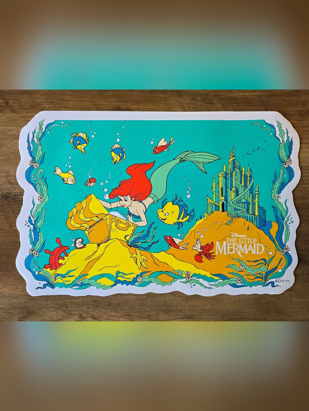 Vintage 1990s Zak Designs Disney The Little Mermaid Ariel Vinyl Placemat